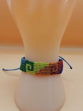 Gay Pride Flag Bracelet Love Friendship Handwoven Lesbian LGBT Rainbow